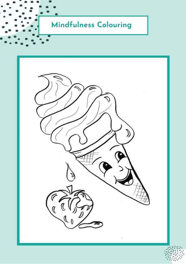 Mindful colouring book page 4 Ice Cream